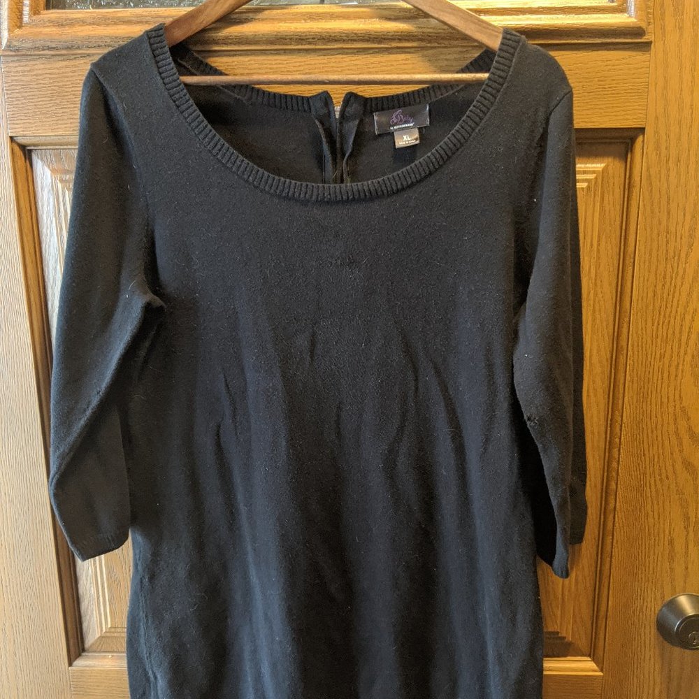 Maternity Sweater - Black with Zipper detail